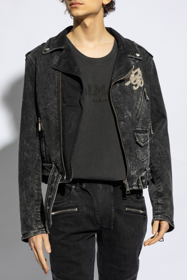 Balmain high-waisted zip-detail denim jeans